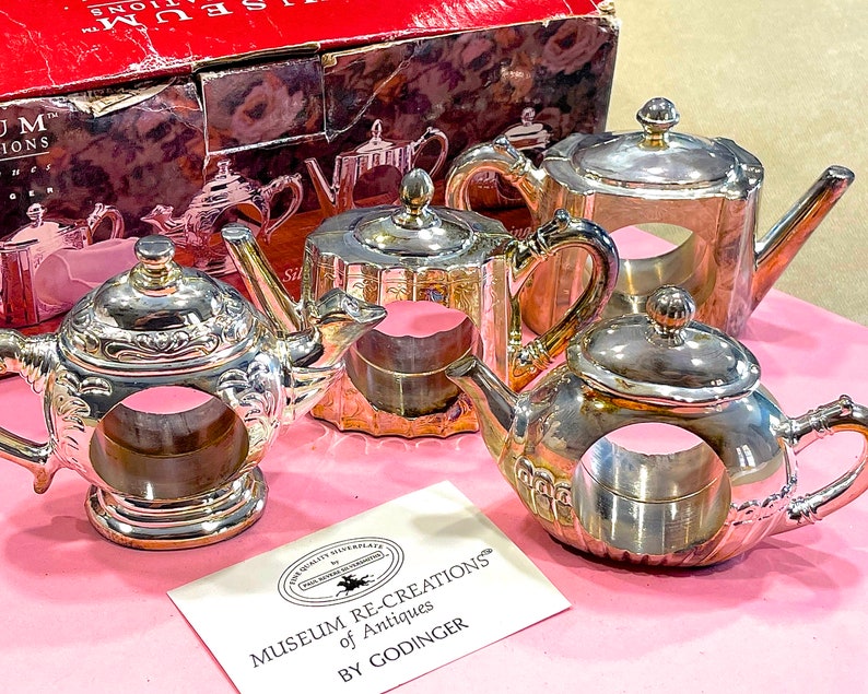 Godinger Teapot Napkin Rings - Thumbnail 4