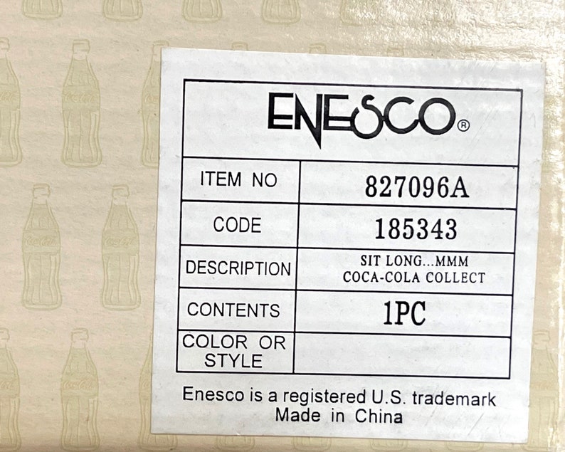 VINTAGE: 1990s Enesco Mary's Moo Moos Figurine in Box Coca Cola Sit Long, Laugh Often, Drink Coke Collect NIB SKU 35-E-00035416 image 9