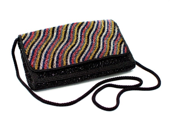 La Regale Clutch Purse Black Beaded