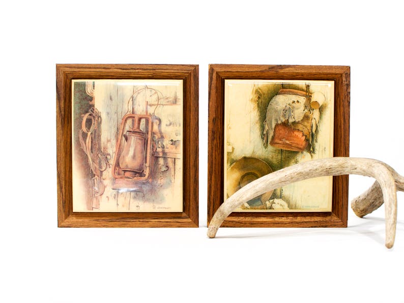 VINTAGE: 1979 Wood Framed Southwest Ceramic Tiles Gene Franks Prints Wall Decor SKU 00010671 image 3