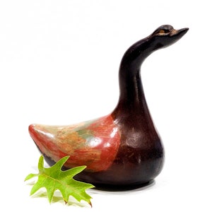 VINTAGE: Authentic Chulucanas, PERU Handmade Clay Swan Pottery - Signed Pottery - Native Peru Artisan Gabino M - SKU 32-C-00030197