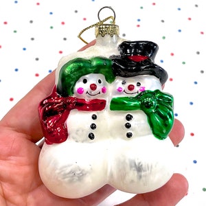 VINTAGE: Glass Christmas Tree Snowman Ornament - Thomas Pacconi Collection - Replacement - Christmas Ornament - Holiday