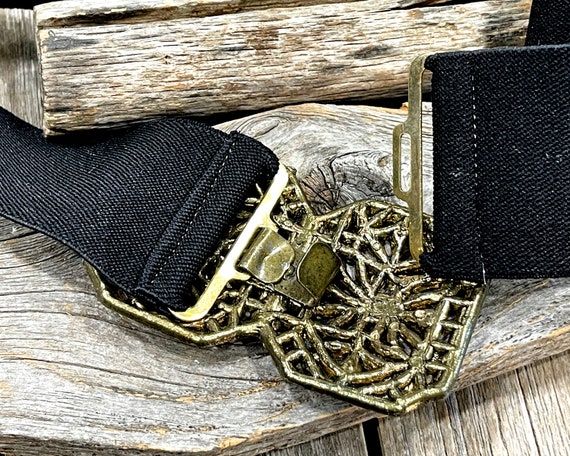 VINTAGE: Stretchy Back Elastic Belt - Black Belt … - image 3