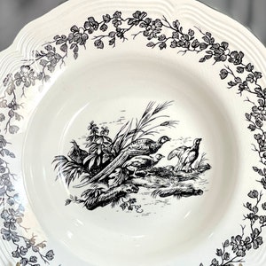 VINTAGE: New England Toile Rimed 9 1/4 Soup Bowl Tabletops Unlimited Replacement, Collecting SKU 36-D-00035183 image 2