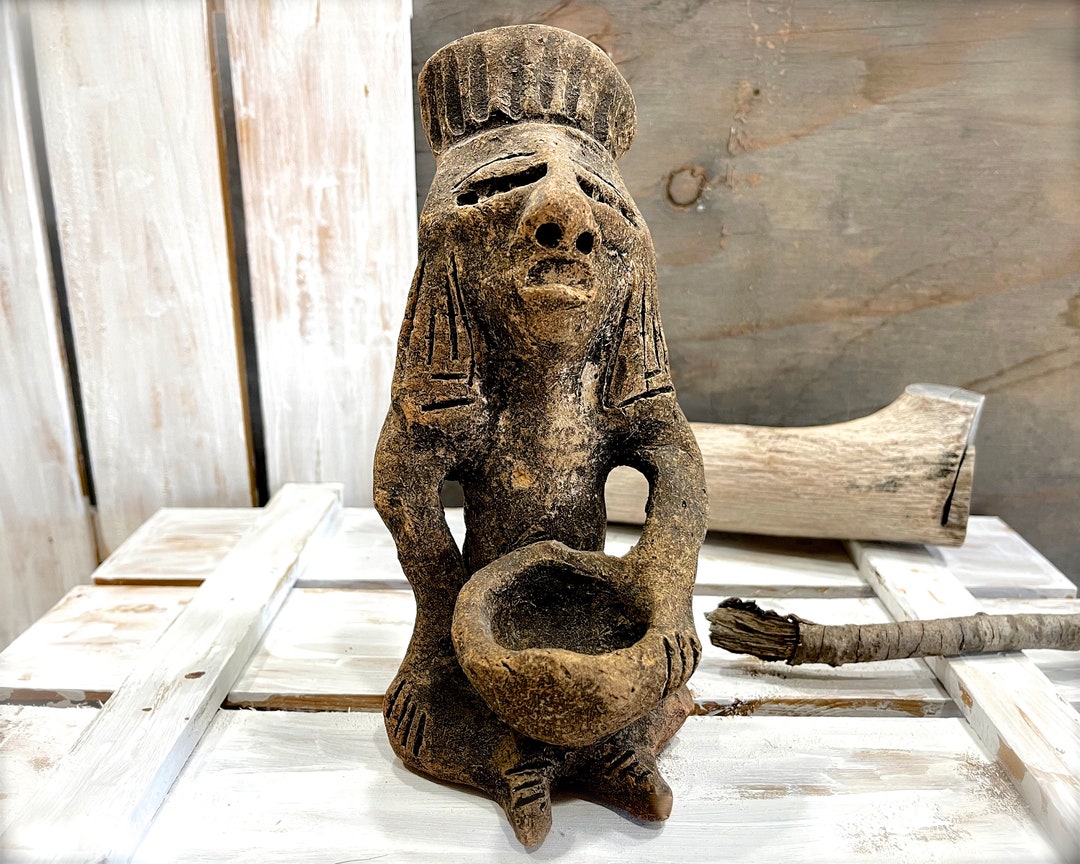 Figura de arcilla maya azteca vintage Arte popular mexicano moldeado a  mano México