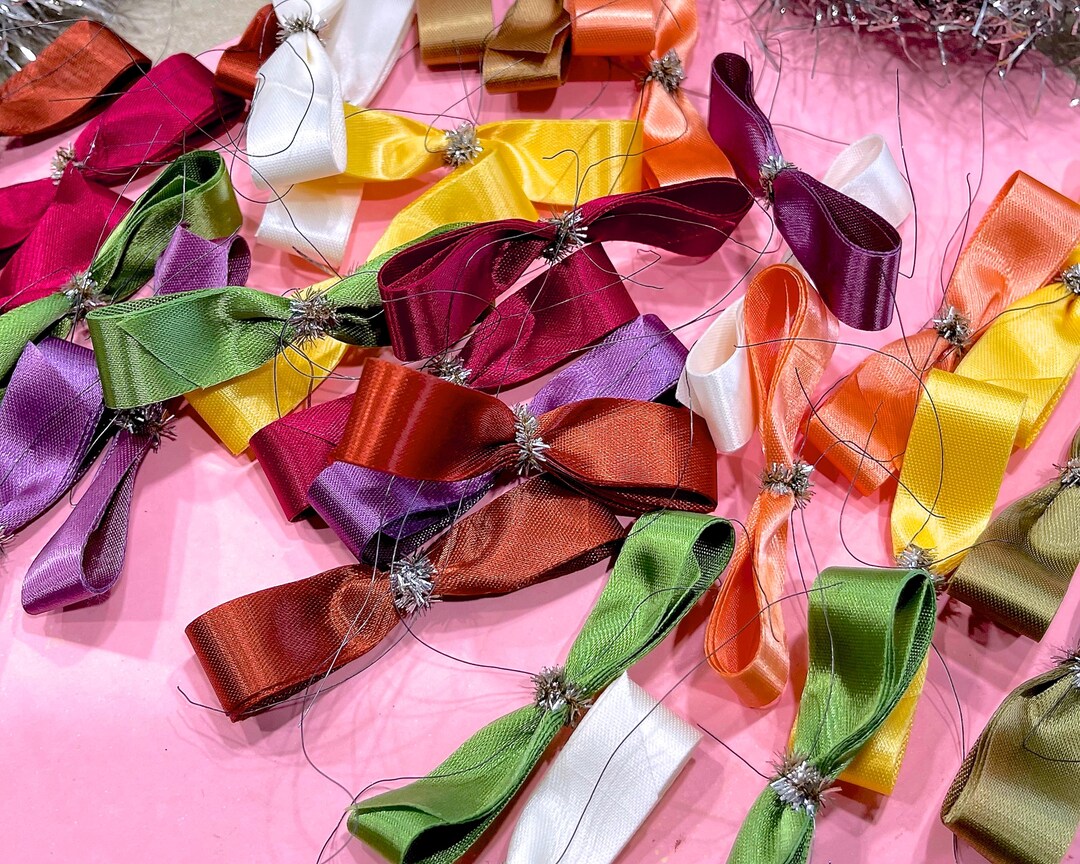 Vintage Triple Loop Ribbon Bows: Holiday Craft Supplies (set of 8) - Etsy