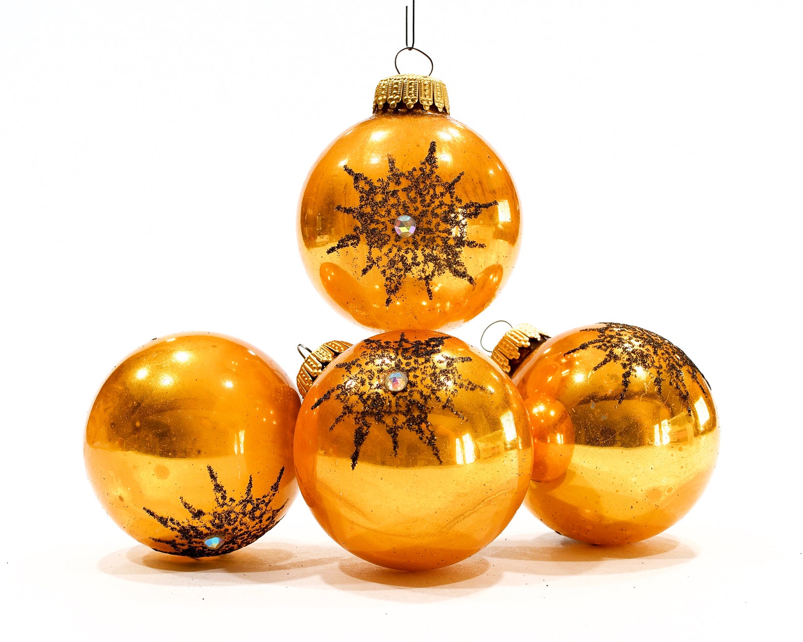 VINTAGE 4 West German Glass Ornaments Made in West Germany Etsy