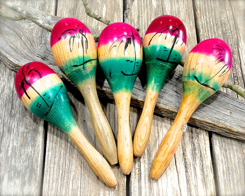 Maraca Tree Vintage Mexican Handmade Wooden Maracas - Set of 5 - Etsy