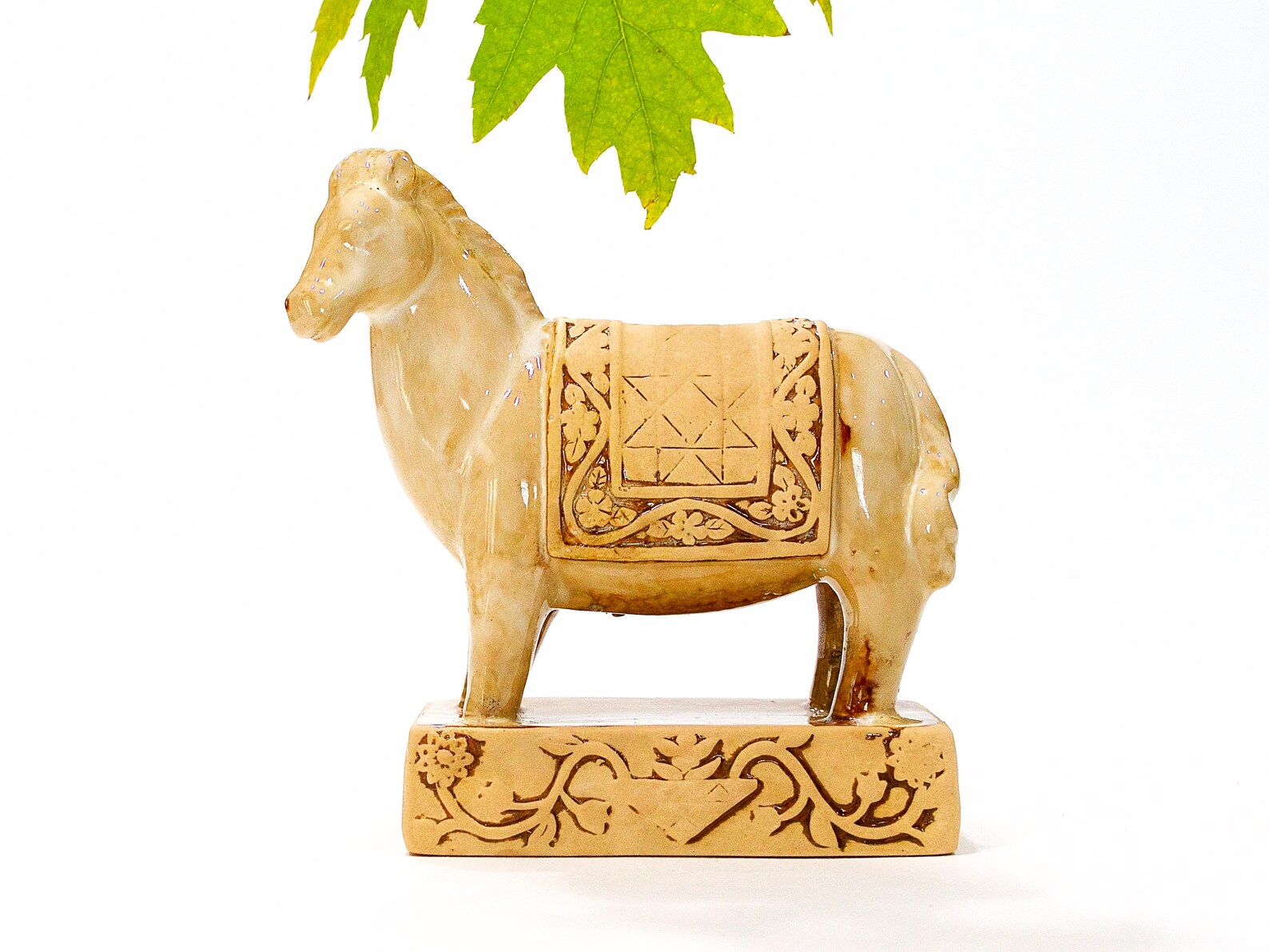 VINTAGE Glazed Pottery Horse Figurine Horse Ceramic Etsy