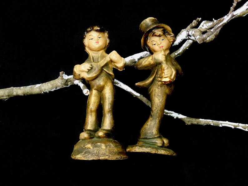 VINTAGE Old ITALY Plastic Musical Figurine Set Musician Etsy