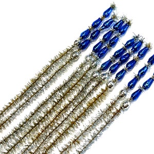 VINTAGE: 10pc Mercury Bead Chenille Stems Blue Flower Picks, Millinery, Crafts, Gift Wrapping, Holiday Decor SKU 16-C1-00034267 image 6