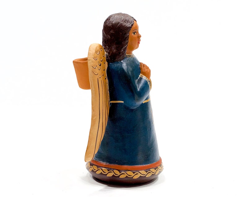 VINTAGE: 8 Authentic PERUVIAN Handmade Clay Pottery Angel Candle Holder Holidays Made on Peru SKU 32-B-00030176 image 4