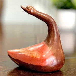 VINTAGE: Authentic Chulucanas, PERU Handmade Clay Swan Pottery Signed Pottery Native Peru Artisan Gabino Moncada SKU 32-B-00035204 image 1