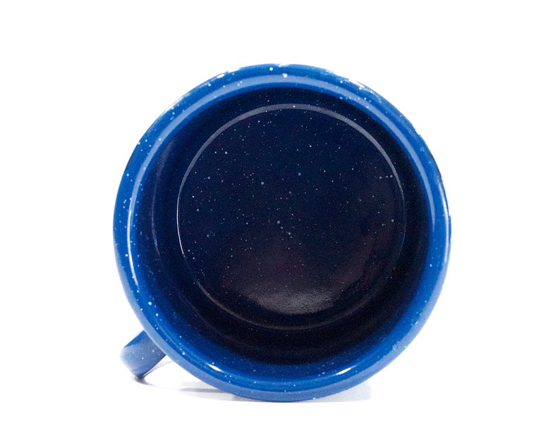 VINTAGE: 1970's Mexican Blue Enamel Mug Graniteware Enamelware Large Cup Cottage SKU 26-D-00017839 image 4