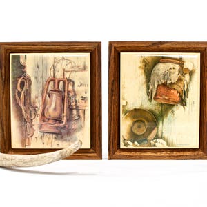 VINTAGE: 1979 Wood Framed Southwest Ceramic Tiles Gene Franks Prints Wall Decor SKU 00010671 image 1