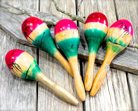 VINTAGE: 5 Mexican Handmade Wooden Maraca - Native Maracas - Musical  Instrument - Fiesta - Crafts - Made in Mexico - SKU Tub-398-00034045