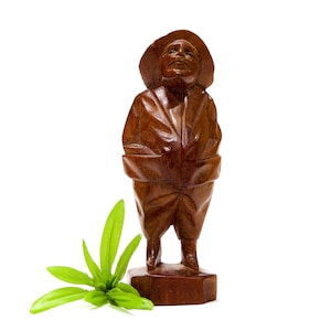 VINTAGE: Carved Wood Figurine - Carved Man - Carved Wood - Hand Carved - SKU 25-C3-00012737