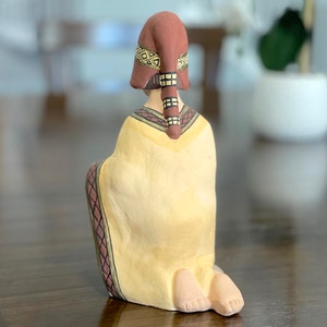 VINTAGE: 8.25 Authentic PERUVIAN Handmade Clay Pottery Native Peruvian Man Nativity Joseph Nativity Figurine SKU 00035151 image 3