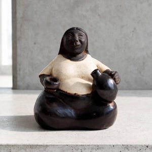 Poterie Chulucanas vintage : oeuvres d'art péruviennes en argile signées Andres Castillo