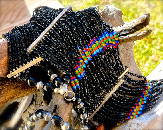 Black beaded belt sales
