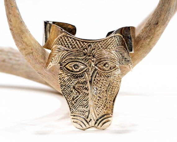 Deadstock VINTAGE: 1970s - Silver Brass Bull Cow … - image 2
