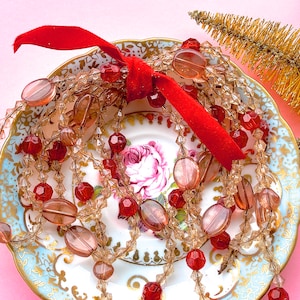 VINTAGE: 80&quot; Retro Beaded Acrylic Garland - Holiday - Christmas - Decoration - Specialty Garland