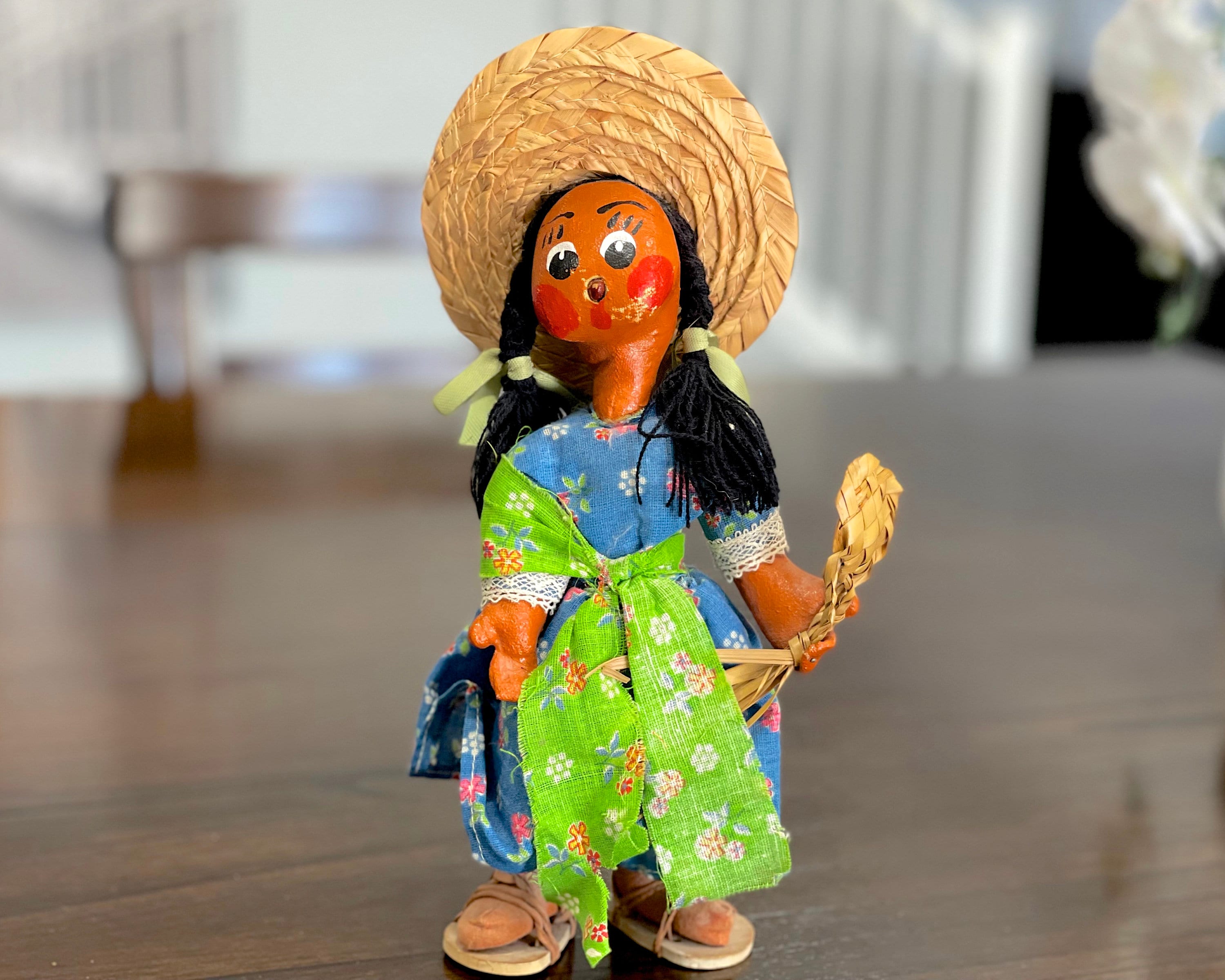 Vintage 1940s Mexican Oilcloth Folk Art Doll: Hand-painted - Etsy