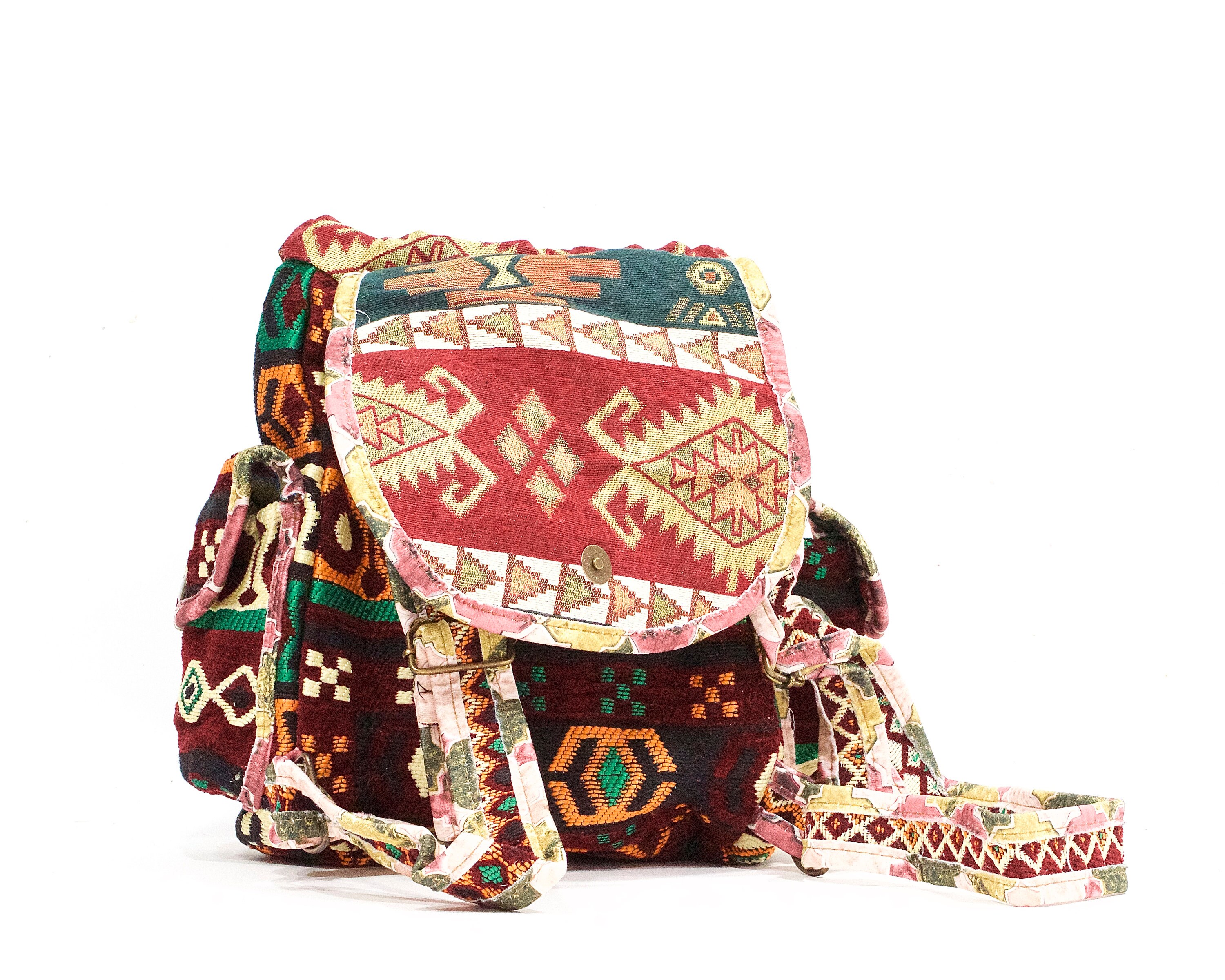 Vintage Kilim Backpack: 1980s Turkish Woven Tapestry Bag - Etsy display picture 2