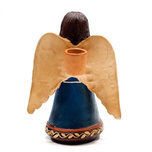 VINTAGE: 8 Authentic PERUVIAN Handmade Clay Pottery Angel Candle Holder Holidays Made on Peru SKU 32-B-00030176 image 6