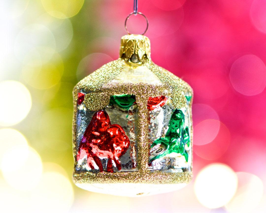 VINTAGE German Mercury Glass Ornament Blown Figural Glass Ornament