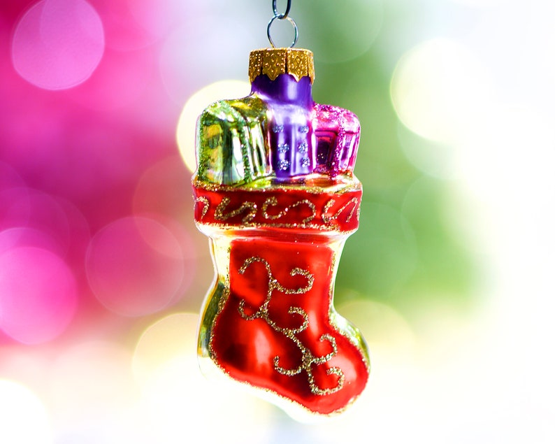 VINTAGE: Small Train Locomotive Glass Ornament Blown Figural Glass Ornament SKU 30-403-00016203 Hand Painted Mercury Ornament