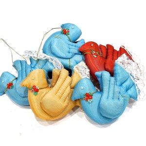 VINTAGE: 5 Fabric Bird Ornaments Pillow Ornaments Christmas Holidays Gift Handmade SKU Tub-393-00017668 image 3