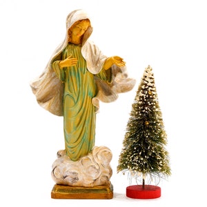 VINTAGE: 10&quot; Italian Madonna - Mary of Mother of Christ - Religious Statue - Made in Italy - SKU 23-D-00030674