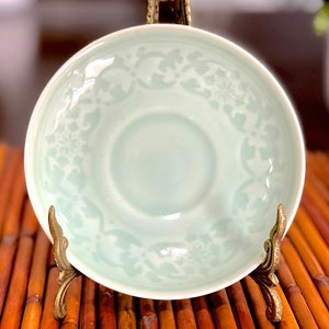 VINTAGE: Celadon Glazed Ceramic Saucer Plate Asian Tableware SKU 22-D-00035270 image 1
