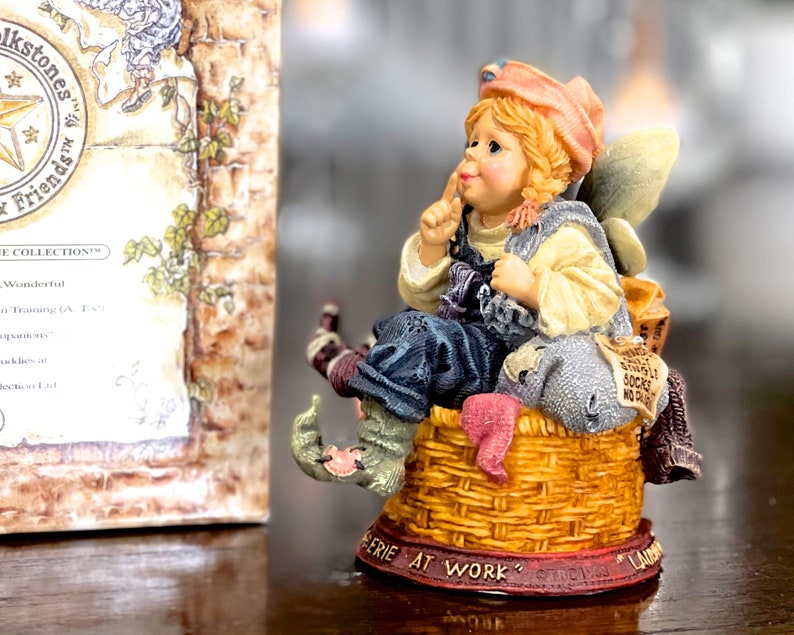 VINTAGE: 1999 Boyds Wee Folkstones Sudsie Faerisock Figurine in Box 36306 Mischief Maker Faerie SKU 34-B-00035436 image 2