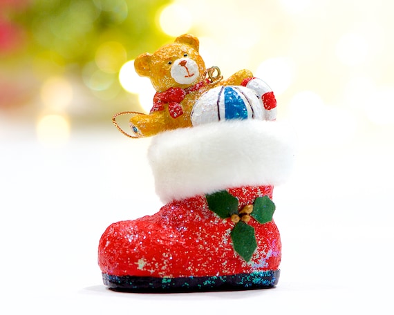 いちごマニー　クリスマスオーナメントとベアーおまとめ ヴィンテージ：ストッキングオーナメント - クリスマスオーナメント