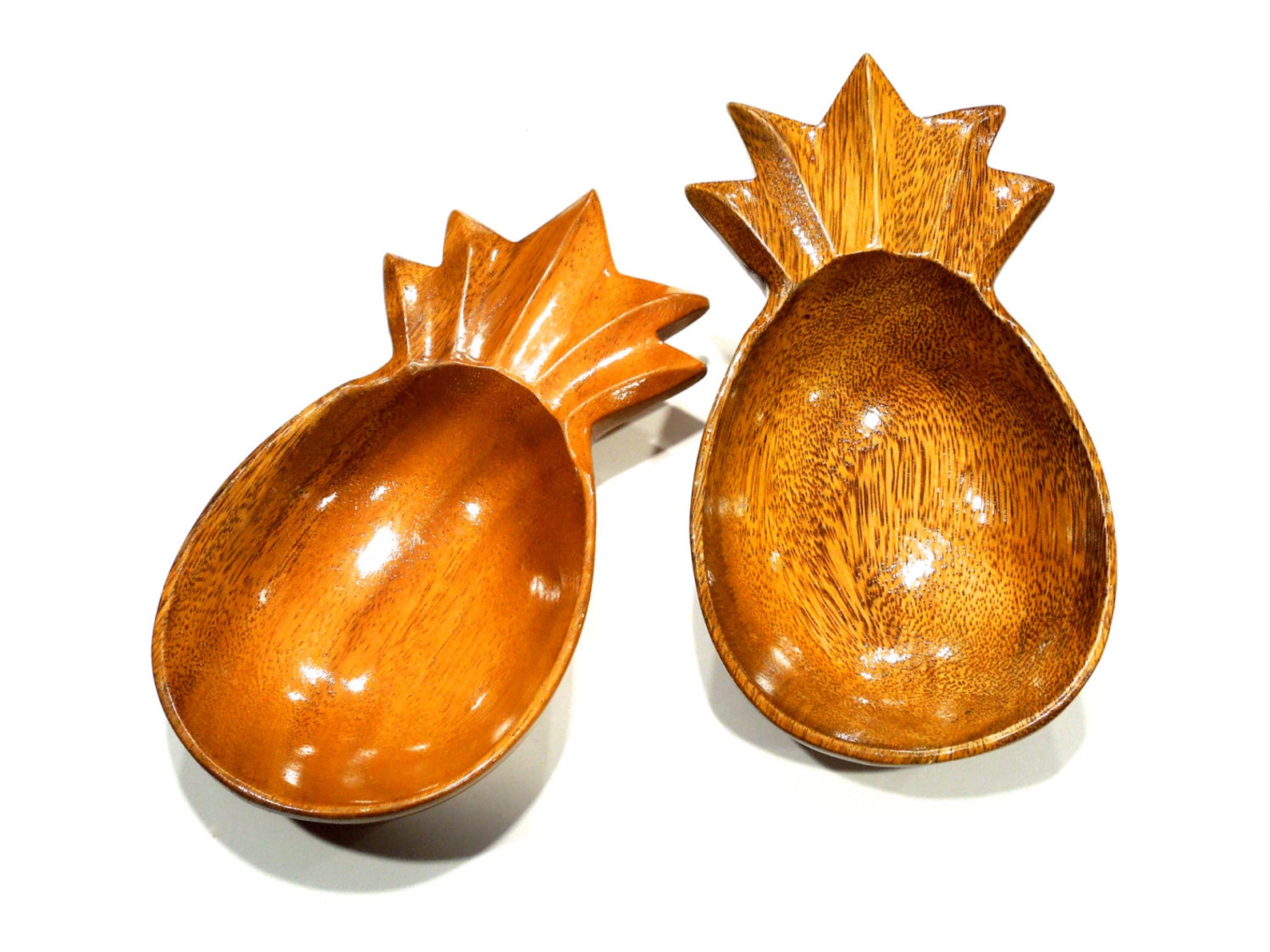 VINTAGE 2 Pineapple Serving Wood Bowls Mid Century Etsy
