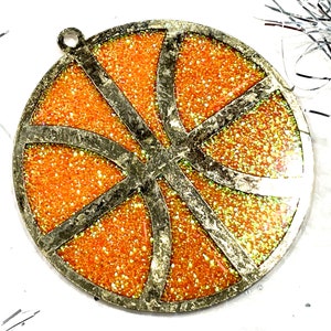 VINTAGE: 1980s Retro Metal and Resin Basketball Ornament Faux Stain Glass Sun Catchers Gift SKU 15-E2-00033295 image 3