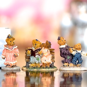 VINTAGE: 2000 - 3pc Wunnerful Village Accessory Stuff Boyds Bears Collection - Madge’s Beauty Salon & Bait Shop Style - #19510-1 - NIB Gift