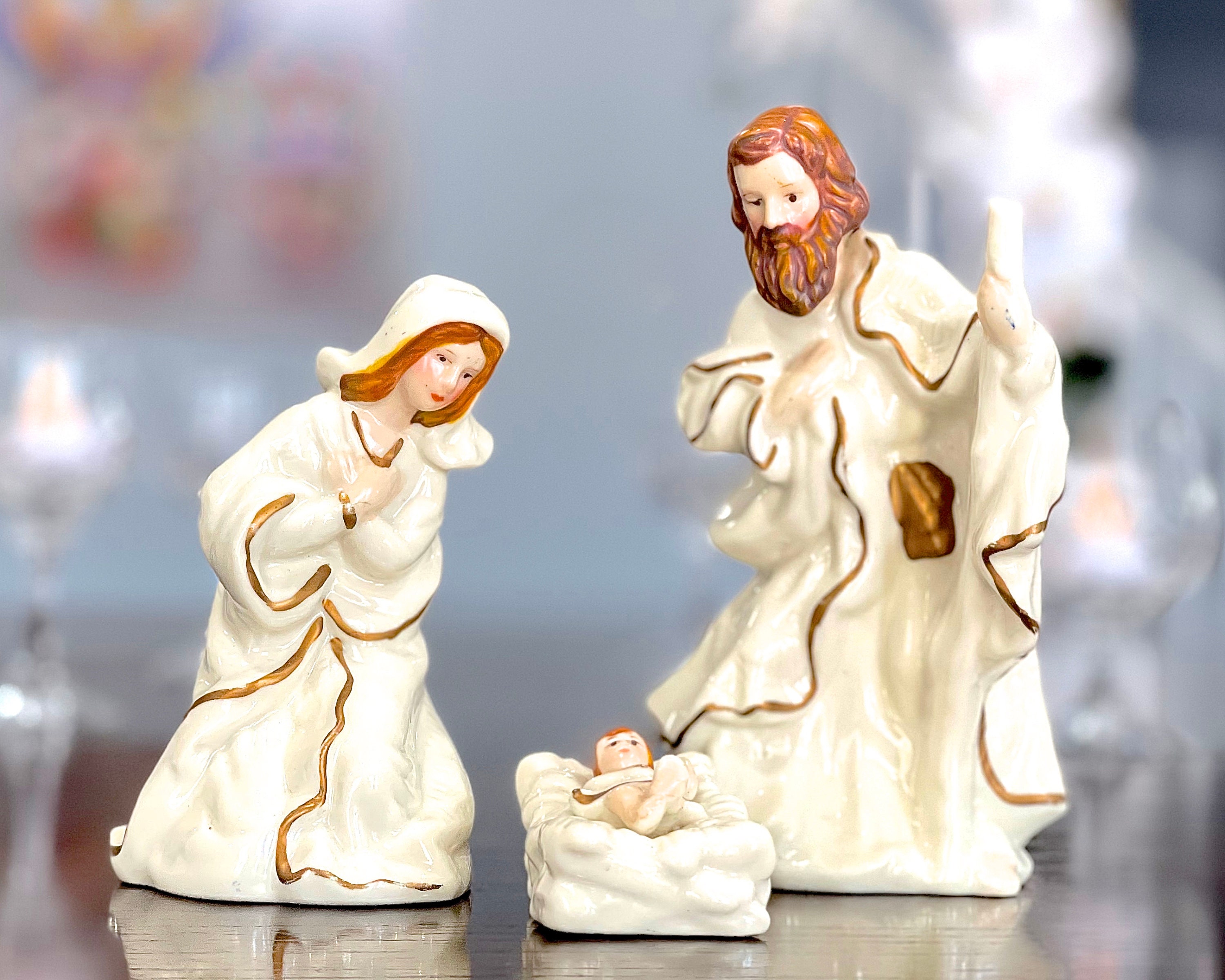 VINTAGE: 3 Stück - Keramik Heilige Familie - Maria Produktbild-Vorschau 7