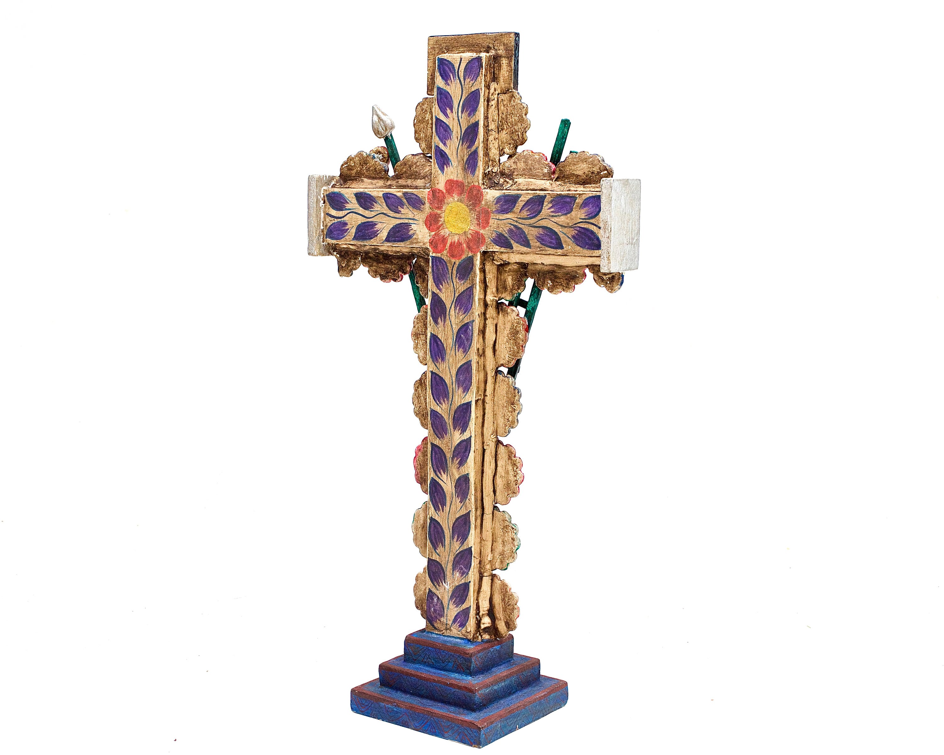 Vintage Peruvian Arma Christi Cross: Folk Art Religious Icon (16