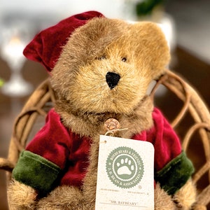 VINTAGE: 10.5&quot; Boyds Bears Stuffed Animal &quot;Mr. Baybeary&quot; - &quot;Bears and Hares...You Can Trust&quot; - #917314 - Holiday Bear - SKU 00035446