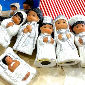 VINTAGE: 6pcs Bisque Porcelain Nativity Set in Box By Giftco Christmas Holiday Kids Nativity SKU 26-B-00034764 image 1