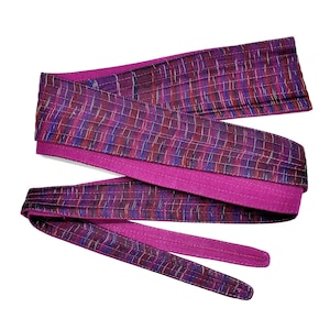 Deadstock VINTAGE: 1970&#39;s - Zodiac India Silk Reversible Obi Belt - Fabric Belt - Striped Belt - Unused - SKU 2-OS196-00017900