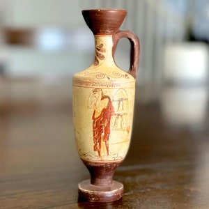 VINTAGE: Pottery Vase - Ceramic Vase - Hand Painted Vase - Brown Vase - Small Vase - SKU 27-B-00035175