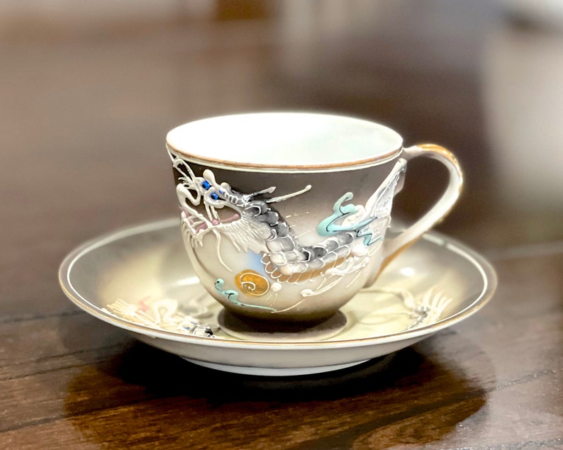 VINTAGE: Betson Hand Painted Dragonware Tea Cup & Saucer Vintage Small Set Made in Japan Collectable SKU 22-D-00035152 image 2