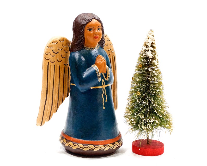 VINTAGE: 8 Authentic PERUVIAN Handmade Clay Pottery Angel Candle Holder Holidays Made on Peru SKU 32-B-00030176 image 2