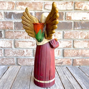 VINTAGE: 15.5 Large Authentic PERUVIAN Handmade Clay Pottery Angel Candle Holder Holidays Made on Peru SKU 35-C-00034169 image 4