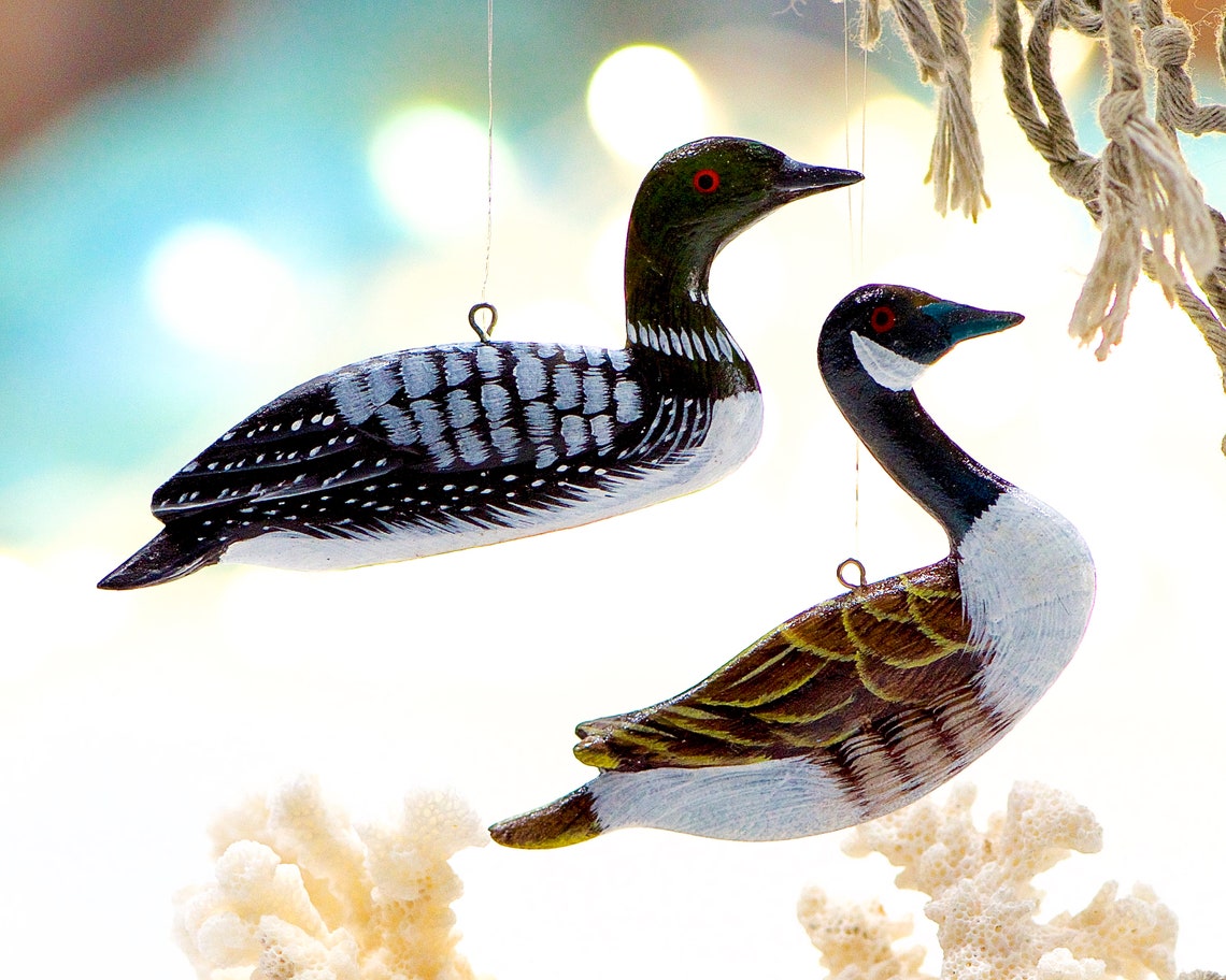 VINTAGE 2 Wooden Duck Ornaments Wood Ornaments Handmade Etsy