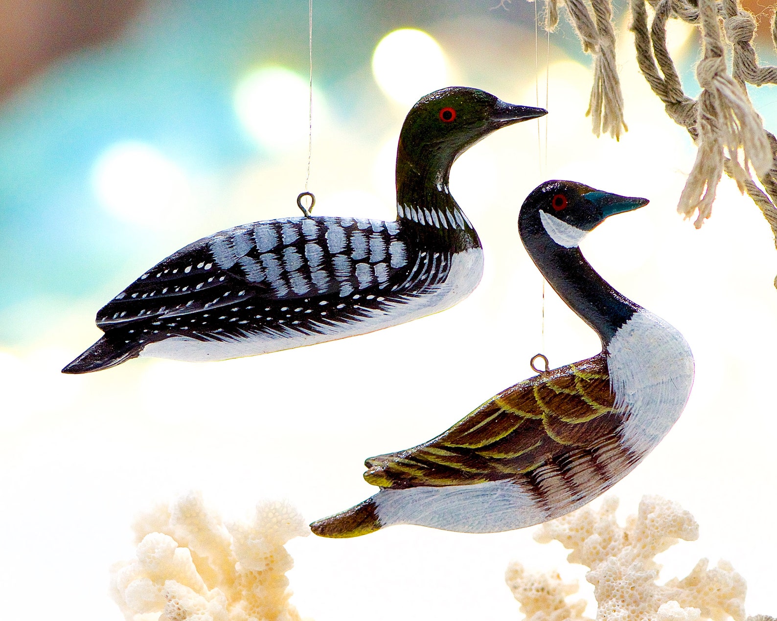 VINTAGE 2 Wooden Duck Ornaments Wood Ornaments Handmade Etsy